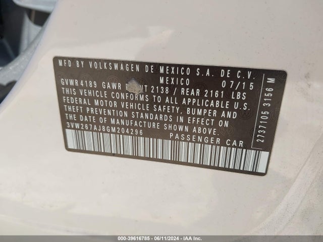 3VW267AJ8GM204296 Volkswagen Jetta 1.4t S