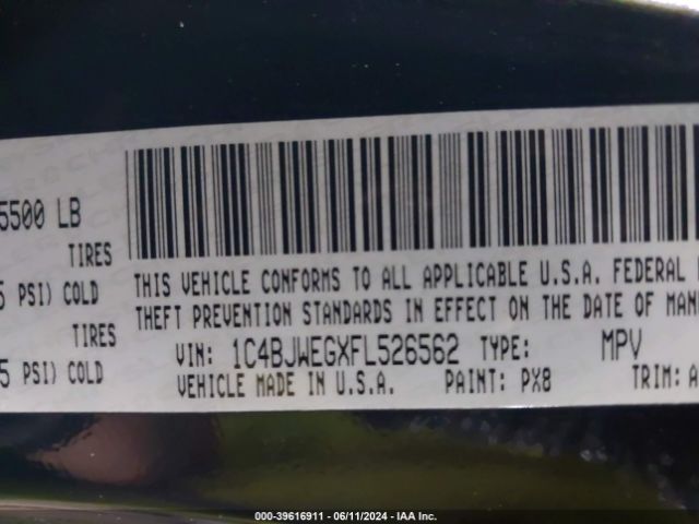 1C4BJWEGXFL526562 Jeep Wrangler Unlimited Sahara