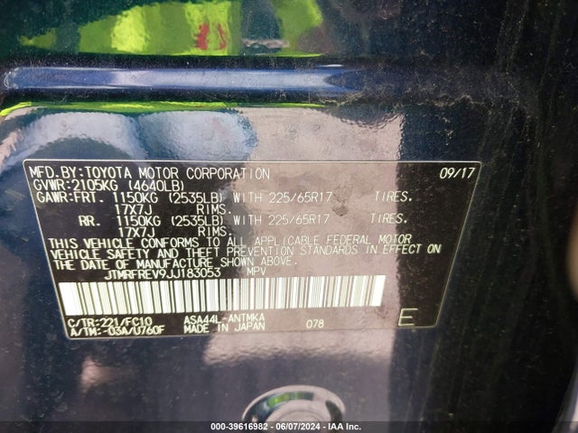 Toyota Rav4 Xle 2018 JTMRFREV9JJ183053 Image 9