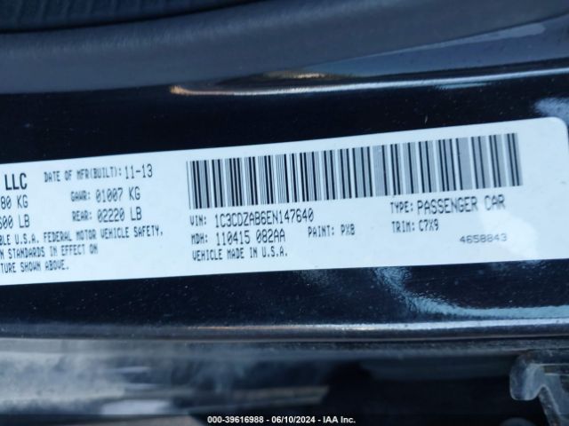 1C3CDZAB6EN147640 Dodge AVENGER SE