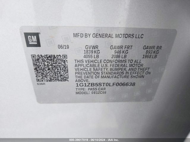 1G1ZB5ST0LF006638 Chevrolet Malibu Fwd Ls