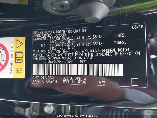 JTJYARBZ4K2123644 Lexus Nx 300 F Sport
