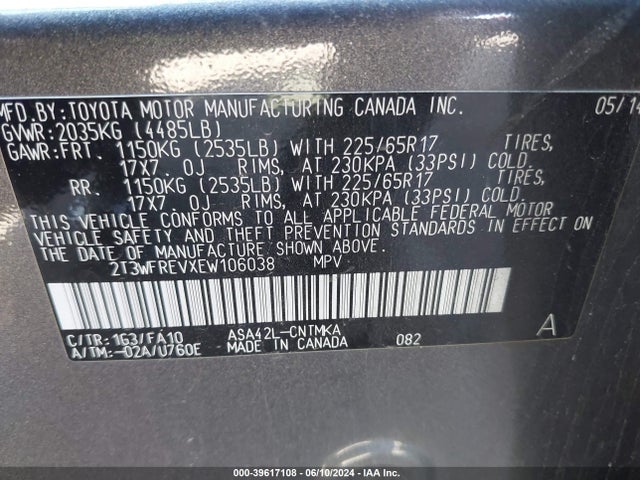 Toyota Rav4 Xle 2014 2T3WFREVXEW106038 Image 9