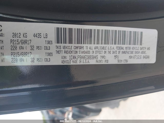 Jeep Patriot Altitude 2014 1C4NJPBA0ED893045 Image 9