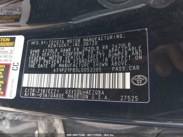 Toyota Avalon Trd 2020 4T1FZ1FB5LU053395 Image 9