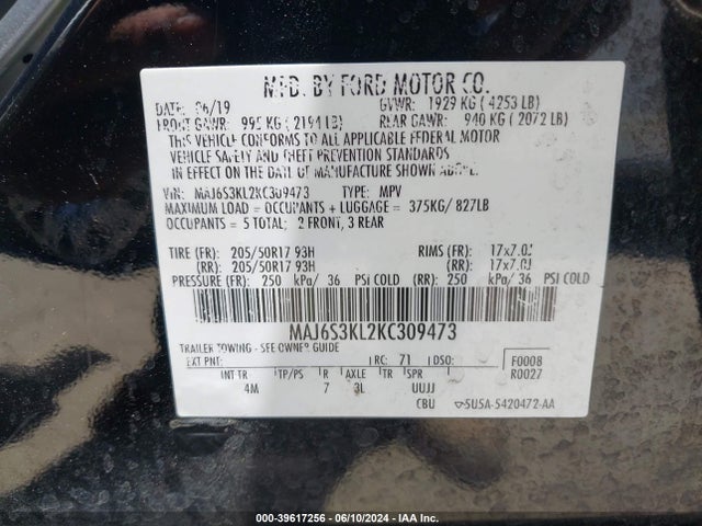 Ford Ecosport Titanium 2019 MAJ6S3KL2KC309473 Image 9