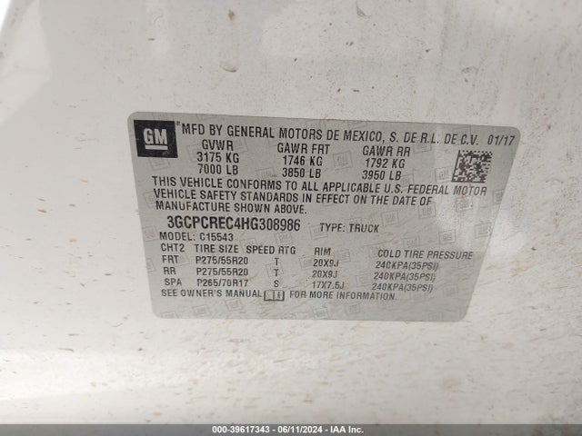 Chevrolet Silverado 1500 1lt 2017 3GCPCREC4HG308986 Image 9