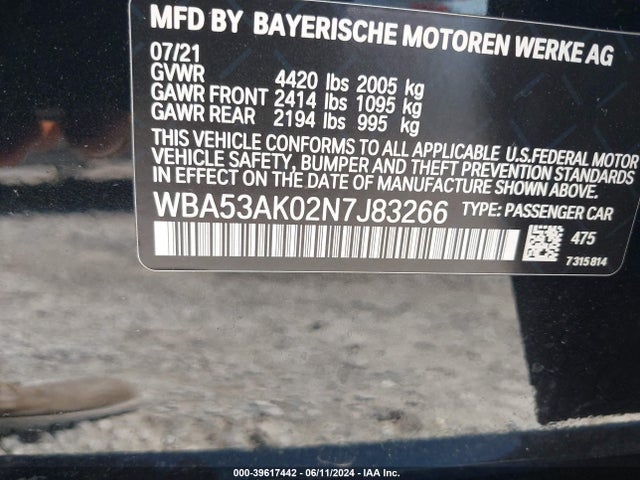 WBA53AK02N7J83266 BMW 228 Gran Coupe I Sdrive