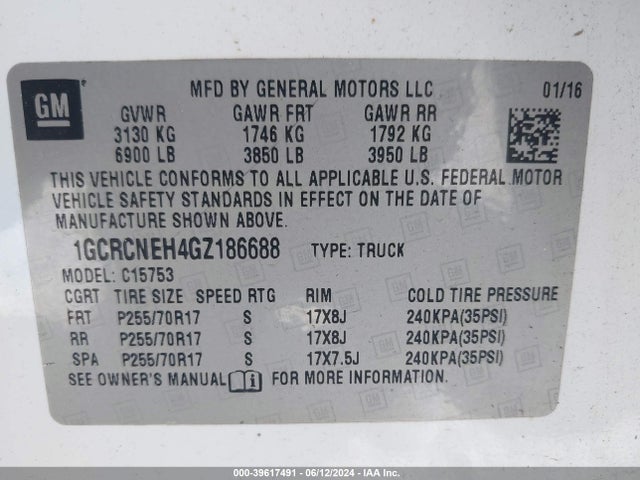 Chevrolet Silverado 1500 Wt 2016 1GCRCNEH4GZ186688 Image 9