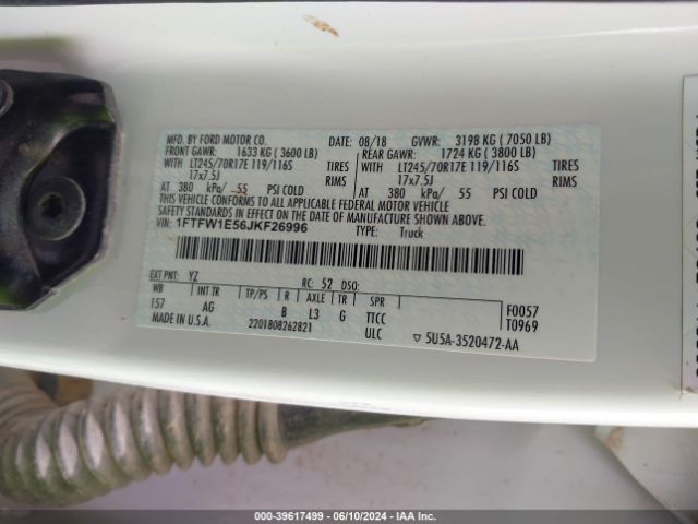 1FTFW1E56JKF26996 Ford F-150 Xl