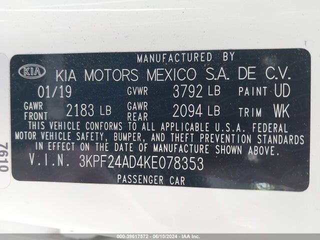 KIA Forte Lxs 2019 3KPF24AD4KE078353 Image 9