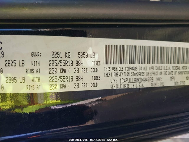 1C4PJLLB0KD404079 Jeep Cherokee Altitude Fwd