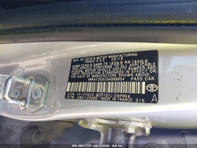 Toyota YARIS L 2016 VNKKTUD32GA068954 Image 9