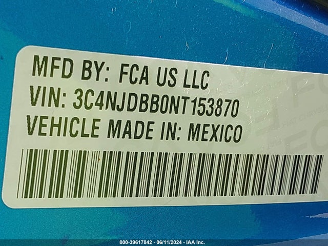 3C4NJDBB0NT153870 Jeep Compass Latitude 4x4