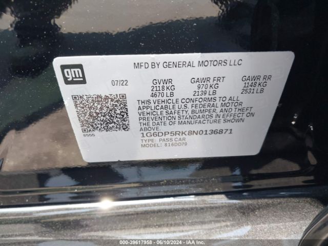 1G6DP5RK8N0136871 Cadillac Ct5 Sport