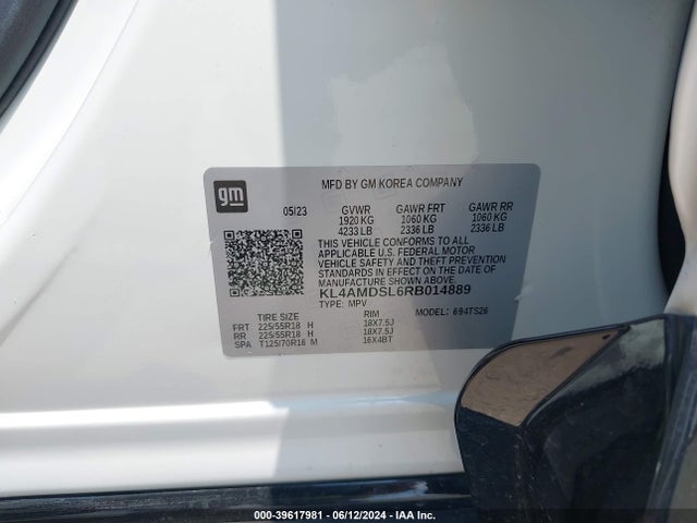 KL4AMDSL6RB014889 Buick Encore Gx Sport Touring Fwd