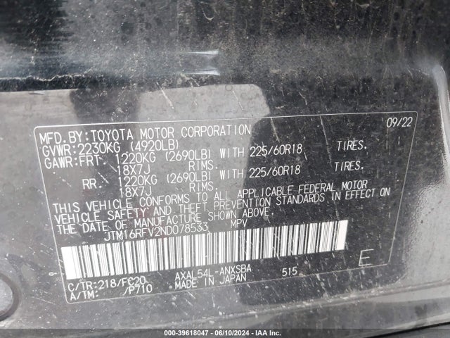 Toyota Rav4 Se Hybrid 2022 JTM16RFV2ND078533 Image 9