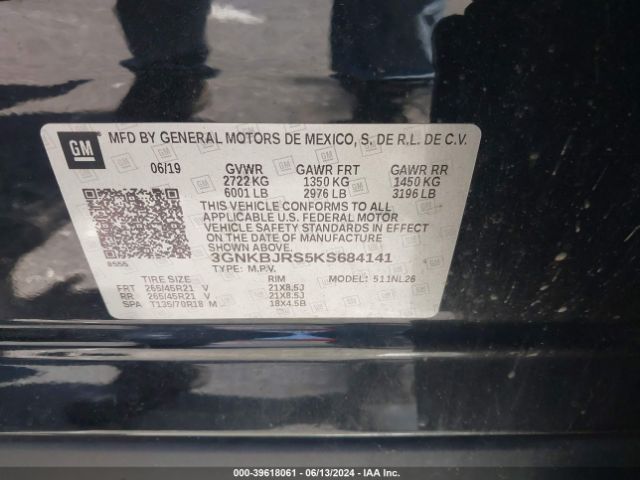 3GNKBJRS5KS684141 Chevrolet BLAZER RS