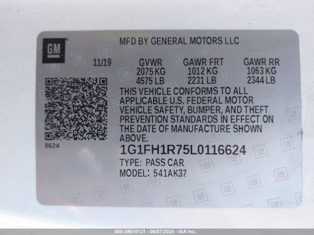 1G1FH1R75L0116624 Chevrolet Camaro Rwd  2ss