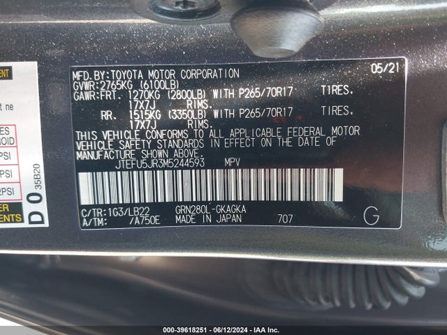 Toyota 4runner Sr5 Premium 2021 JTEFU5JR3M5244593 Image 9