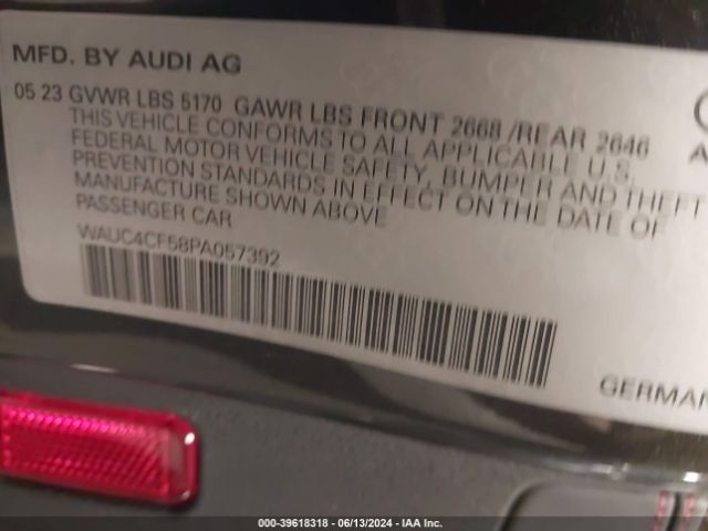 2023 AUDI S5 SPORTBACK WAUC4CF58PA057392 Photo 8