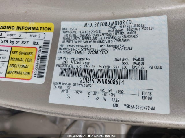 Lincoln Mkz Reserve 2017 3LN6L5E99HR608614 Image 9