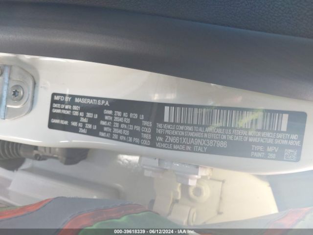 ZN661XUA9NX387986 Maserati Levante Gt