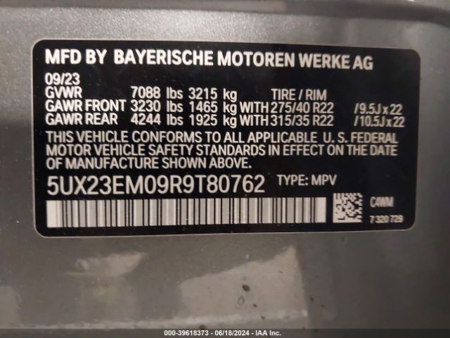 5UX23EM09R9T80762 BMW X7 Xdrive40i