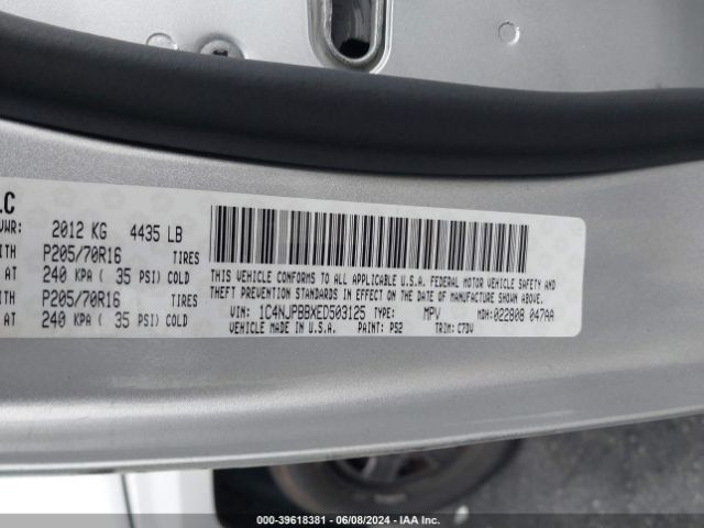 1C4NJPBBXED503125 Jeep Patriot Sport