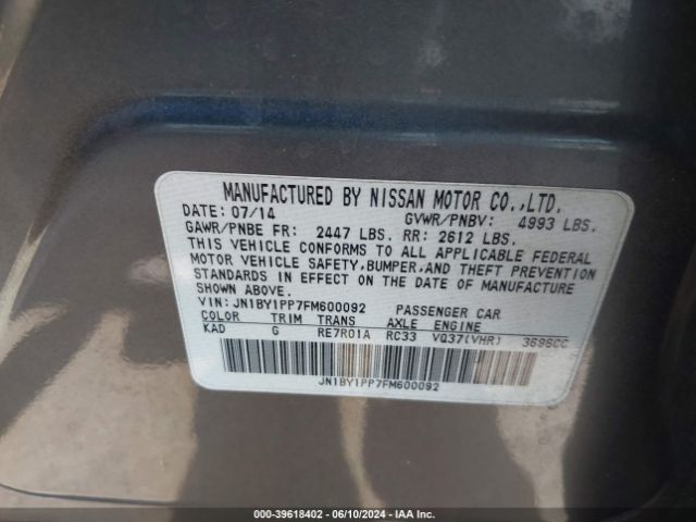 JN1BY1PP7FM600092 Infiniti Q70l 3.7