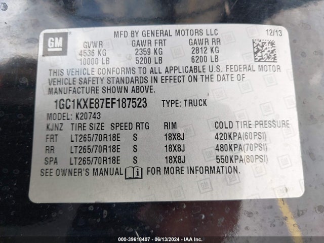Chevrolet Silverado 2500hd Lt 2014 1GC1KXE87EF187523 Image 9