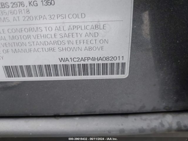 WA1C2AFP4HA082011 Audi Q5 2.0t Premium