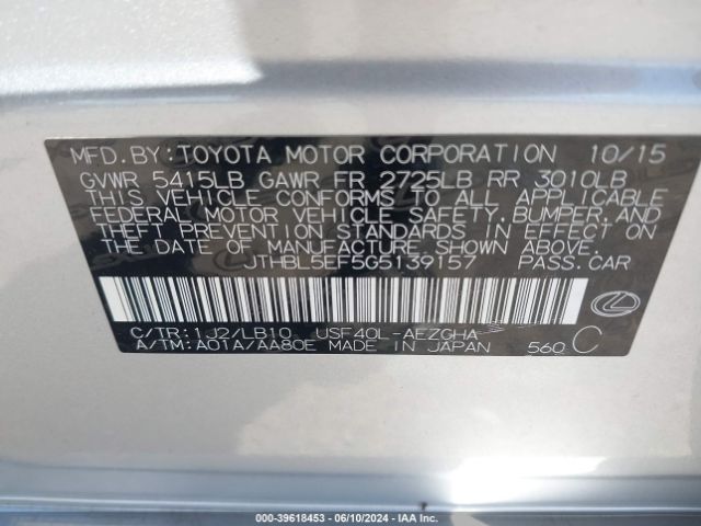 JTHBL5EF5G5139157 Lexus LS 460