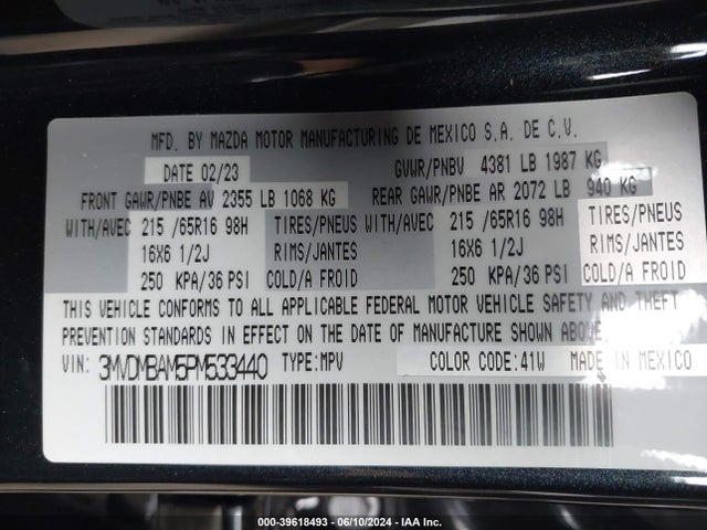 3MVDMBAM5PM533440 Mazda Cx-30 2.5 S