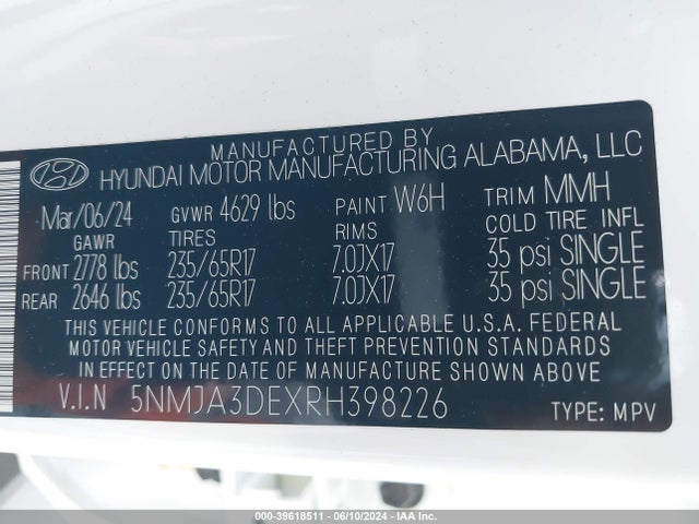 Hyundai TUCSON SE 2024 5NMJA3DEXRH398226 Image 9