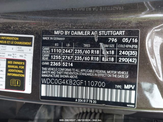 WDC0G4KB2GF110700 Mercedes-Benz Glc 300 4matic
