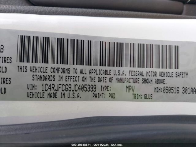 1C4RJFCG9JC405399 Jeep Grand Cherokee Overland 4x4