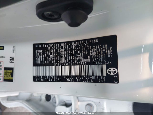 Toyota COROLLA LE 2020 5YFEPRAEXLP089831 Image 9