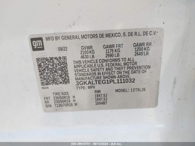 3GKALTEG1PL111032 GMC Terrain Awd Sle