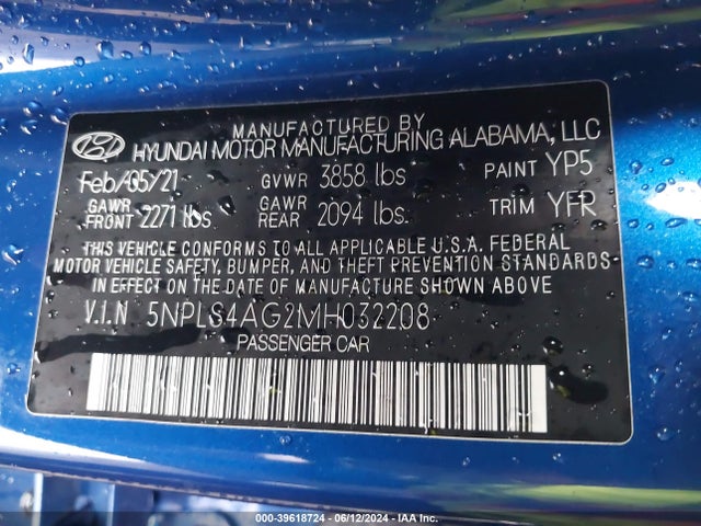 Hyundai ELANTRA SEL 2021 5NPLS4AG2MH032208 Image 9