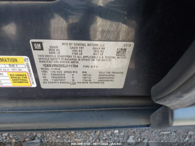 1GKKVRKD5GJ111764 GMC Acadia Slt-1