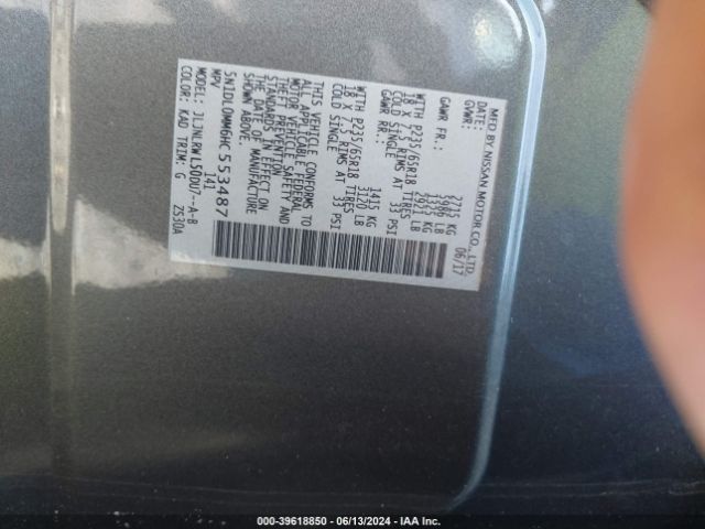 5N1DL0MM6HC553487 Infiniti QX60
