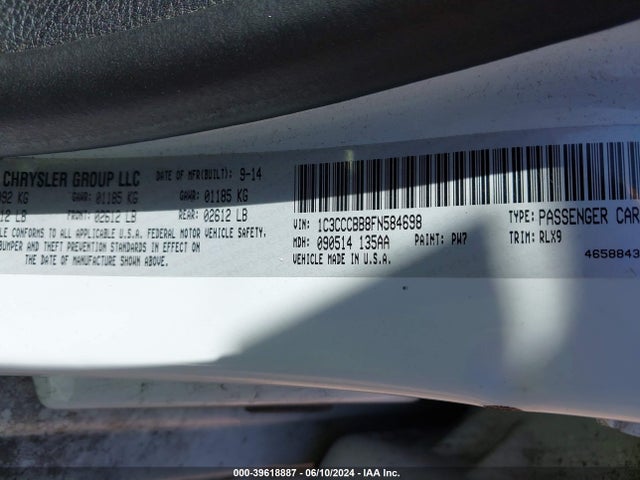 Chrysler 200 S 2015 1C3CCCBB8FN584698 Image 9