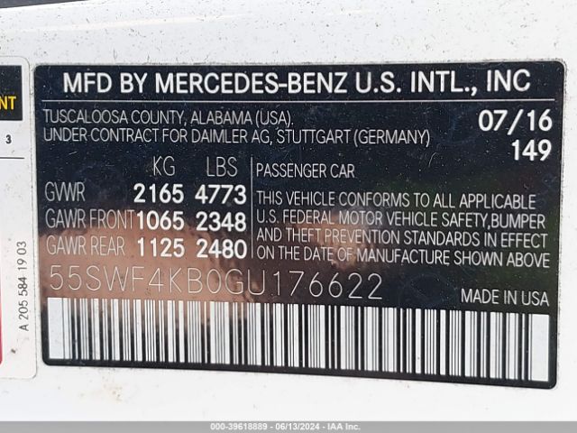 55SWF4KB0GU176622 Mercedes-Benz C 300 4matic/luxury 4matic/sport 4matic