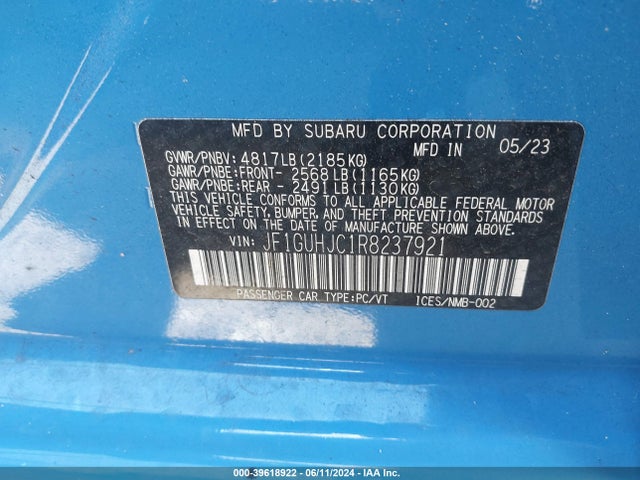 JF1GUHJC1R8237921 Subaru Impreza Rs 5-door