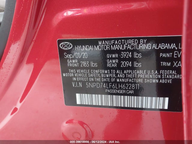 Hyundai ELANTRA SE 2020 5NPD74LF6LH622811 Image 9