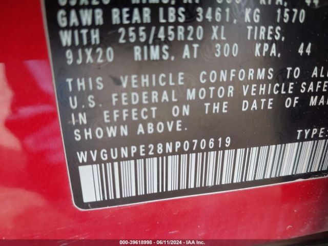 WVGUNPE28NP070619 Volkswagen Id.4 Awd Pro S