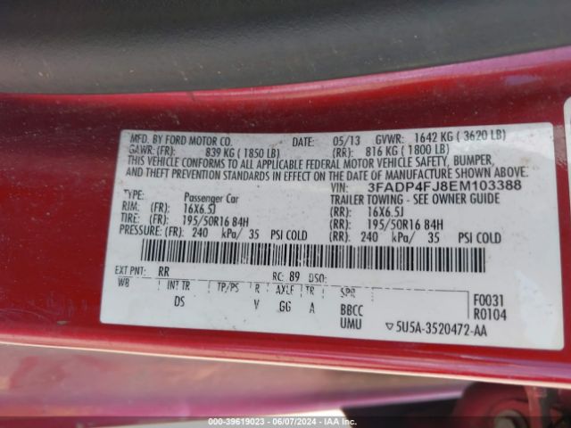 3FADP4FJ8EM103388 Ford Fiesta Titanium
