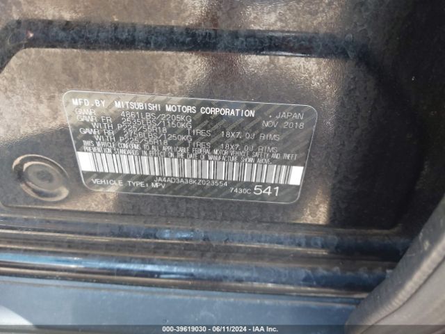 JA4AD3A38KZ023554 Mitsubishi Outlander Sel