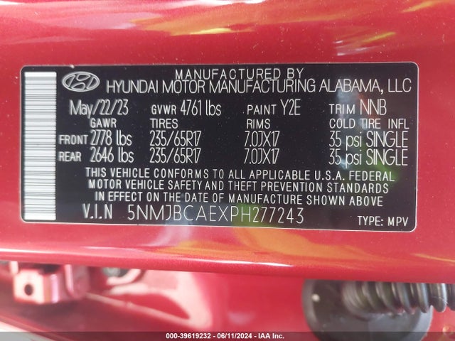 Hyundai TUCSON SEL 2023 5NMJBCAEXPH277243 Image 9